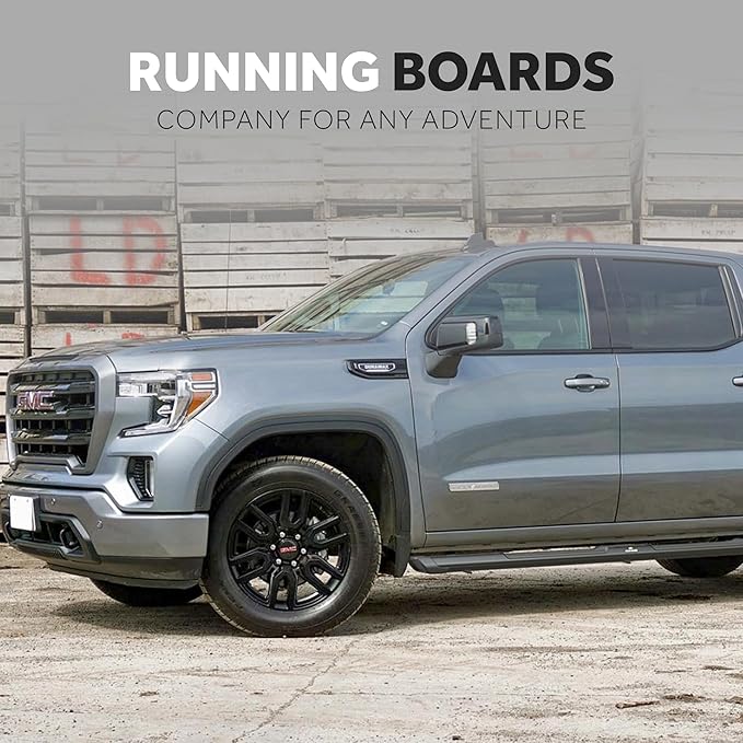 KEKO Running Board Compatible with Silverado & Sierra - Double Cab 2019-2025 - Truck Side Steps, Nerf Bars - Anti-Slip Stepping Plates, Easy Install, Truck Accessories - 6005 T6 Aluminum & Alloy Steel
