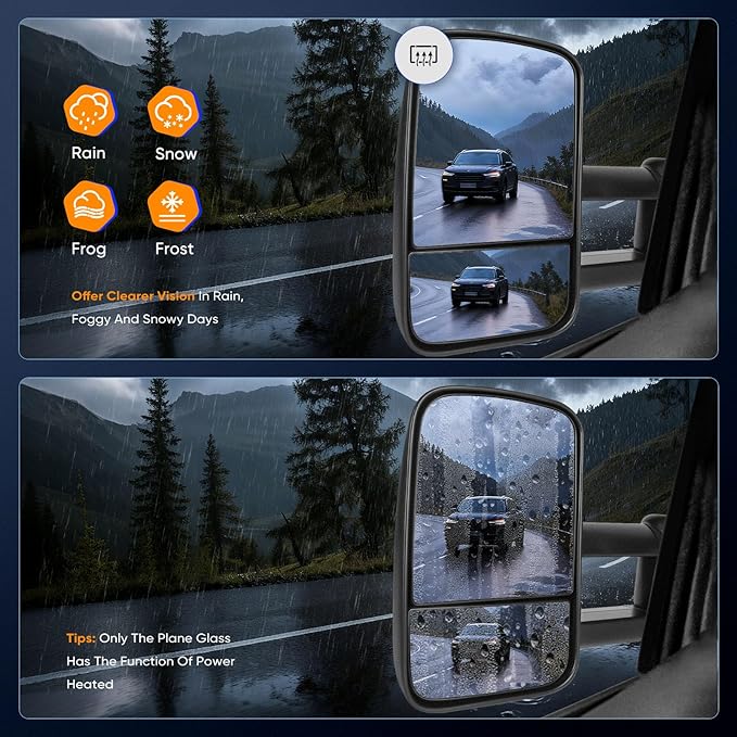 ECCPP Towing Mirror Fit 2005-2007 Silverado Sierra 1500 HD 2003-2006 Silverado Sierra 1500 2500 3500 Suburban 1500 Suburban 2500 Tahoe Yukon XL