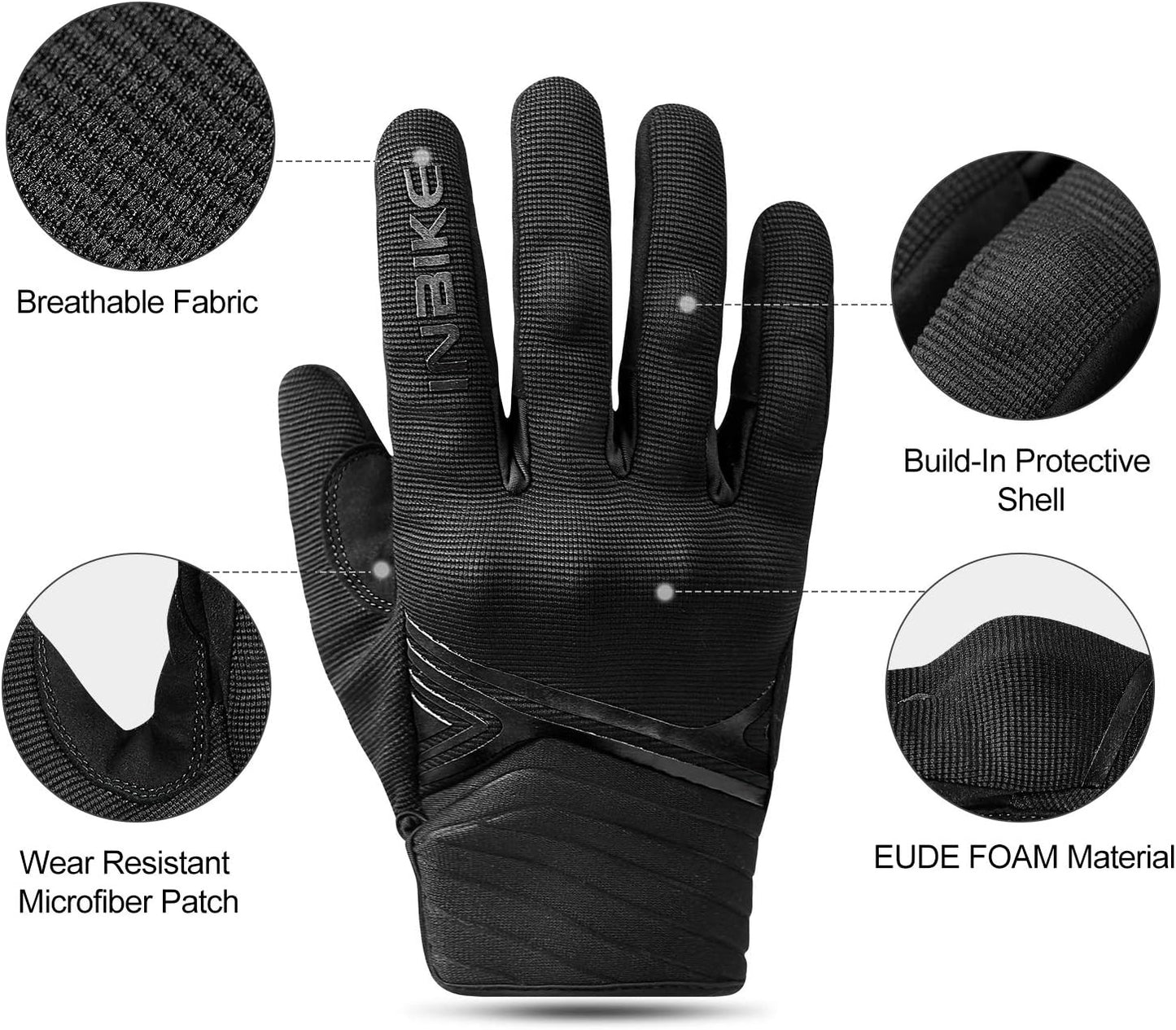 INBIKE Breathable Mesh Motorcycle Gloves Touchscreen with TPR Palm Pad Hard Knuckles