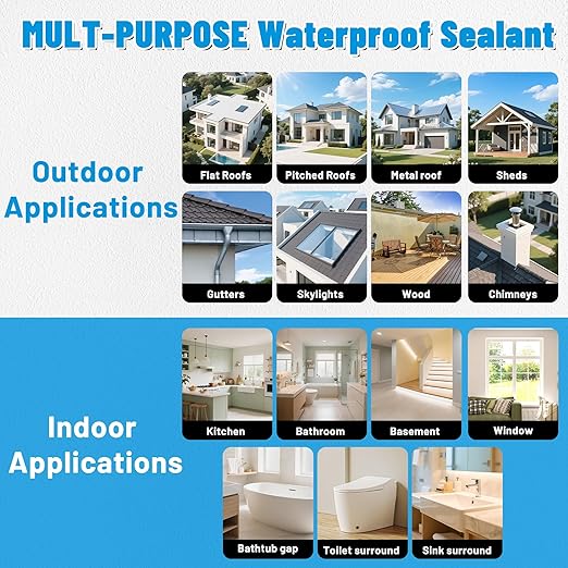 Waterproof Sealant, Liquid Transparent Waterproof Coating Repairing Anti-Leakage Agent, Invisible Water Proof Adhesive Indoor and Outdoor Water-Based Waterproofing Glue 4L