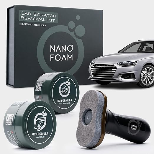 Car Scratch Remover Kit with O3 Formula – Scratch Remover for Vehicles, Polishing Compound, Car Polish & Buffer, Rubbing Compound for Cars, Car Paint Restorer, Paint Correction Kit