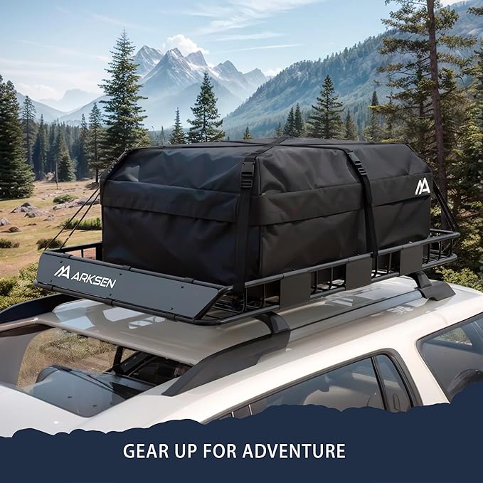 ARKSEN 64 x 39 x 5 Inch Upgrade Universal Roof Rack - 150Lbs Capacity Heavy Duty Rooftop Cargo Carrier with Extension for Car, SUV & Pickup, Durable Steel, Easy Install, Spacious Storage