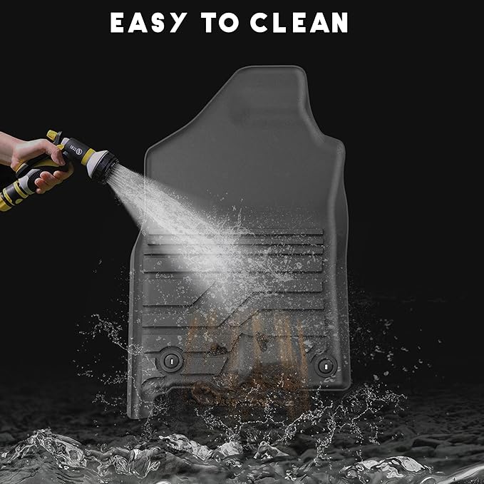 KARPAL Floor Mats for Ram 1500/2500/3500 Crew Cab 2013-2018, 1500 Classic Crew Cab 2019-2024(NOT New Body Style), TPE All-Weather Floor Liners 1st & 2nd Row Car Mats, Ram Accessories