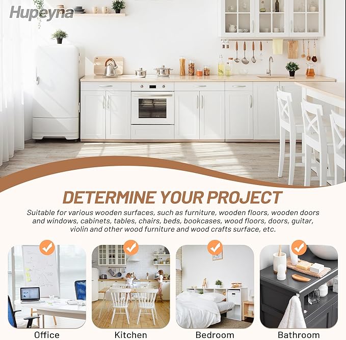 Wood Repair Kit, Wood Furniture Repair Kit, Wood Filler, Wood Putty and Beeswax- Repair Stains, Scratch, Cracks, Hole, Discoloration for Wooden Door, Table, Cabinet, Bed, Floor (Tech Gray Series)