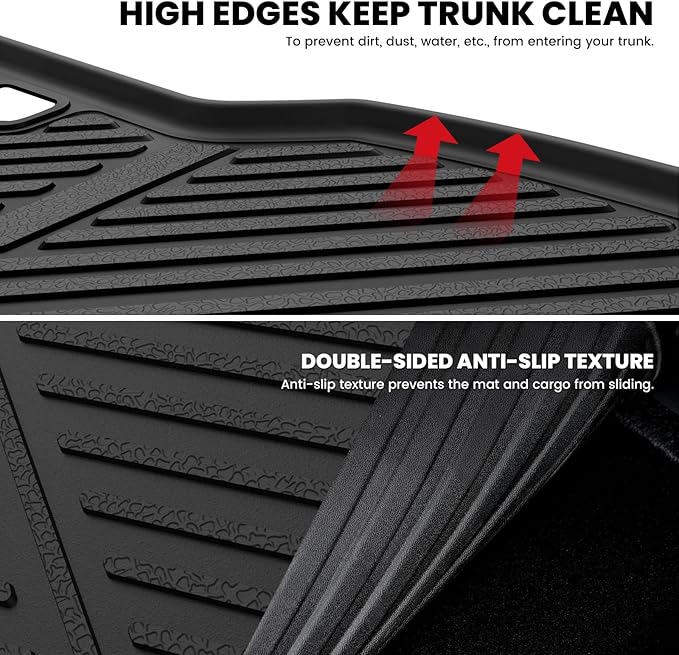 LASFIT Cargo Mat & Seatback Mat for Toyota Land Cruiser/for Lexus GX550 5-Seat 2024-2026, Custom Fit All-Weather TPE Rubber Backrest & Trunk Mats for Land Cruiser Accessories, Easy to Clean, Black