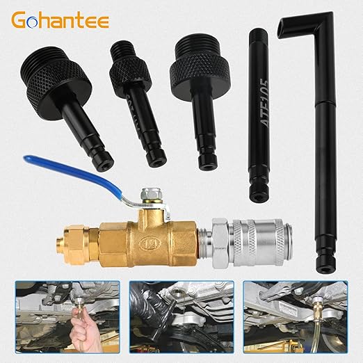 Automatic Transmission Fluid Oil Filling Filler Adapter Manual Filler Kit Include Metal Dispenser with Shut Off Valve, Replacement for Audi 09G 01J 722.9 CVT DSG ATF Benz 722.9