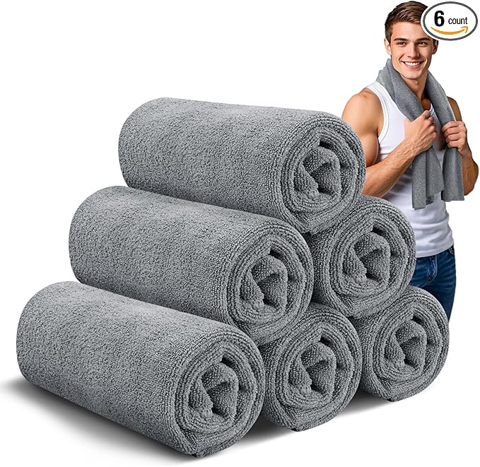 Microfiber Gym Towels for Showering Working Out Quick Dry Negative ions Large Middle Small Sizes Lightweight Gym Towel for Men Women Tennis Sports Towels for Body Hot Yoga Fitness Essentials