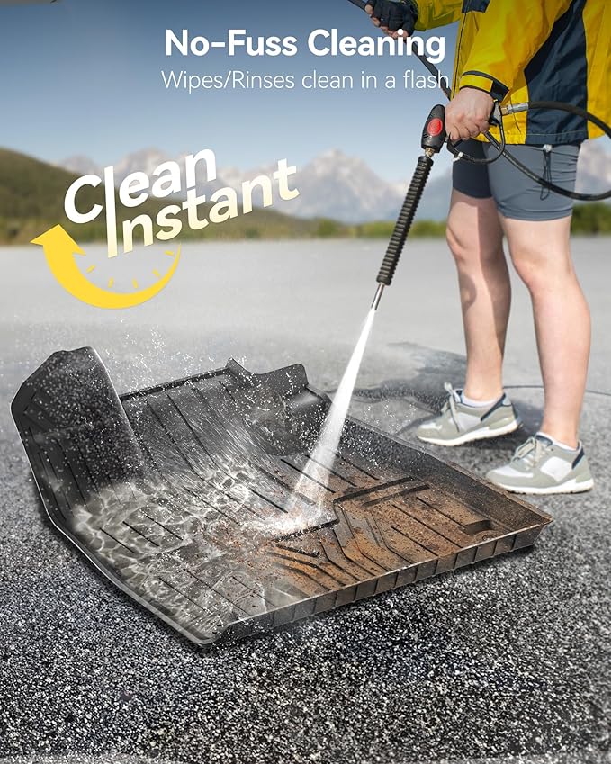 3W Floor Mats Fit for 2025 2024 2023 Honda Pilot, Custom Fit Floor Liner for 1st 2nd and 3rd Row Full Set TPE All-Weather Car Liners, Black