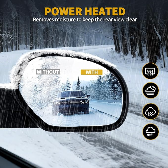 DWVO Towing Mirrors Compatible with 2007-2013 Chevy GMC Silverado Sierra 1500, 07-14 Suburban Yukon XL 1500, Side Mirrors with Power Heated Manual Folding Puddle Light, Pair Set