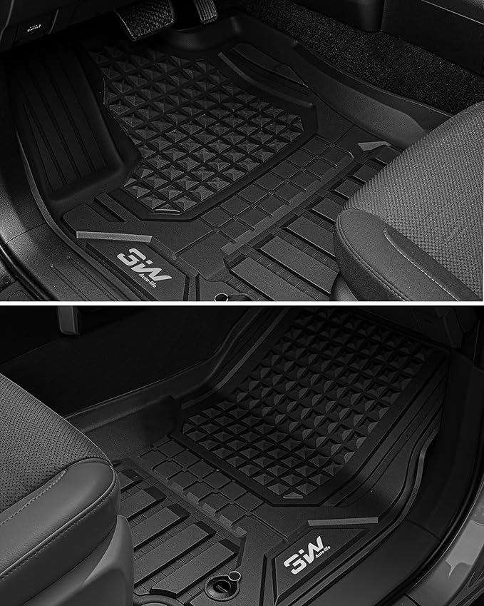 3W Floor Mats & Cargo Liner for 2024 2025 2026 Toyota Land Cruiser Prado & Lexus GX550 5 Seat (with CoolBox), TPE Custom Fit Floor Liner & Trunk Mats 1st &2nd Rows Car Mats & Cargo Mat
