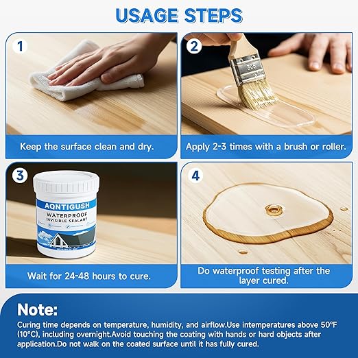 21oz Transparent Waterproof Sealant Coating Invisible Waterproof Agent, Waterproofing Adhesive for Roofs, Walls, Bathroom, Shower, Wood, Indoor & Outdoor Water Proof Clear Paint Sealer 600g