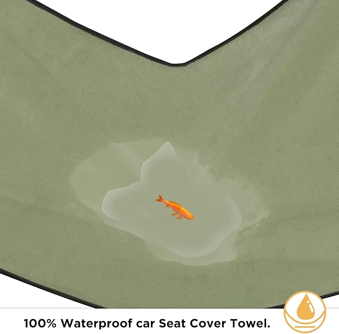 Waterproof Seat Cover Towel, Premium Sweat Carseat Protector, Perfect for Universal Anti-Slip Car Truck SUV Seat, Great for Surfing Yoga Gym Workout, Green