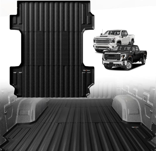 TripleAliners Truck Bed Mat Compatible with 2020-2025 2026 Chevy Silverado/GMC Sierra 2500 3500HD Accessories 6.8FT Liner All-Weather Protection TPE Heavy Duty Bed Mat(No for Factory 5th Wheel System)