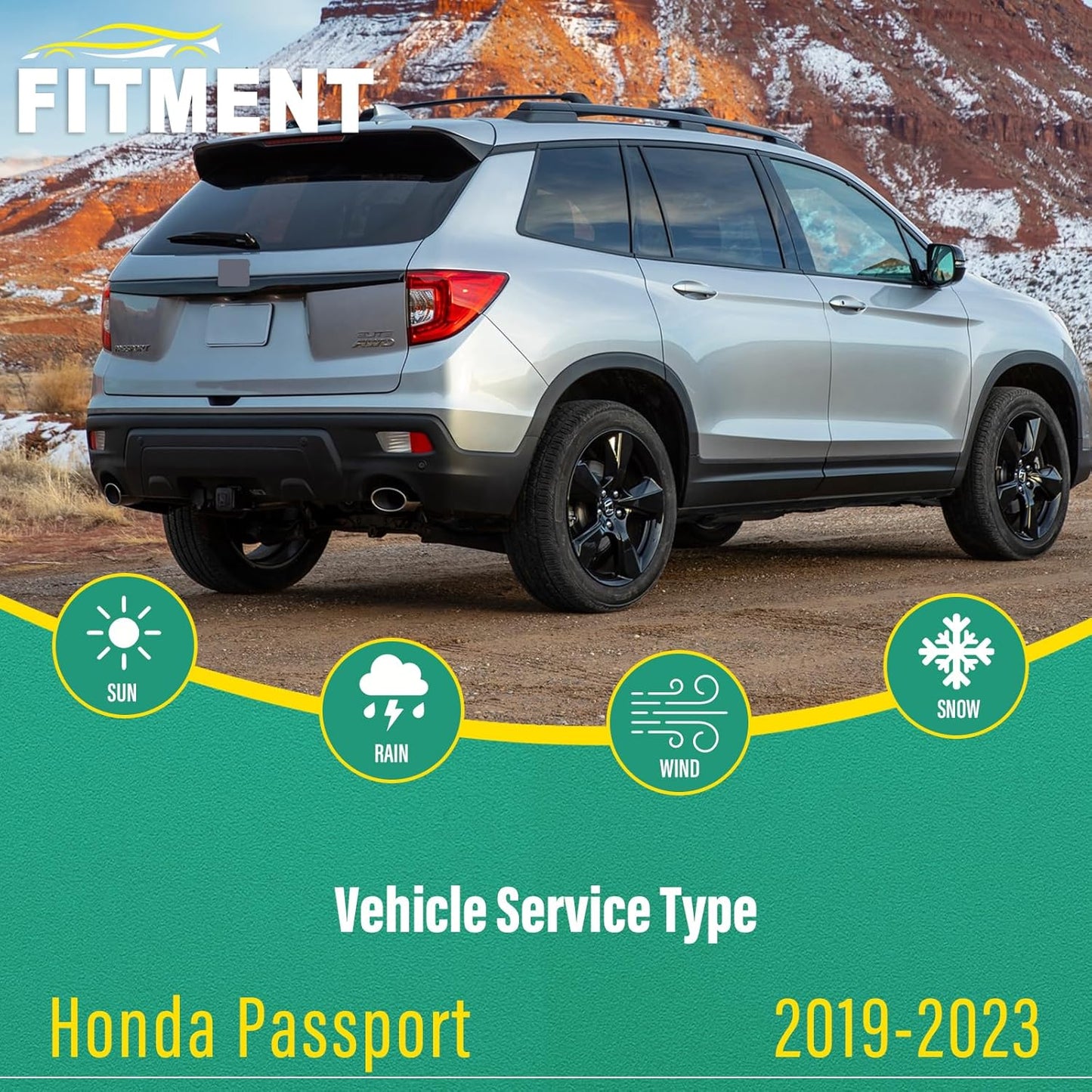 26" 24" 16" Windshield Wiper Blades Replacement for Honda Passport 2019 2020 2021 2022 2023 Premium All Weather Front Rear Wipers Set - OEM Quality (Pack of 3)