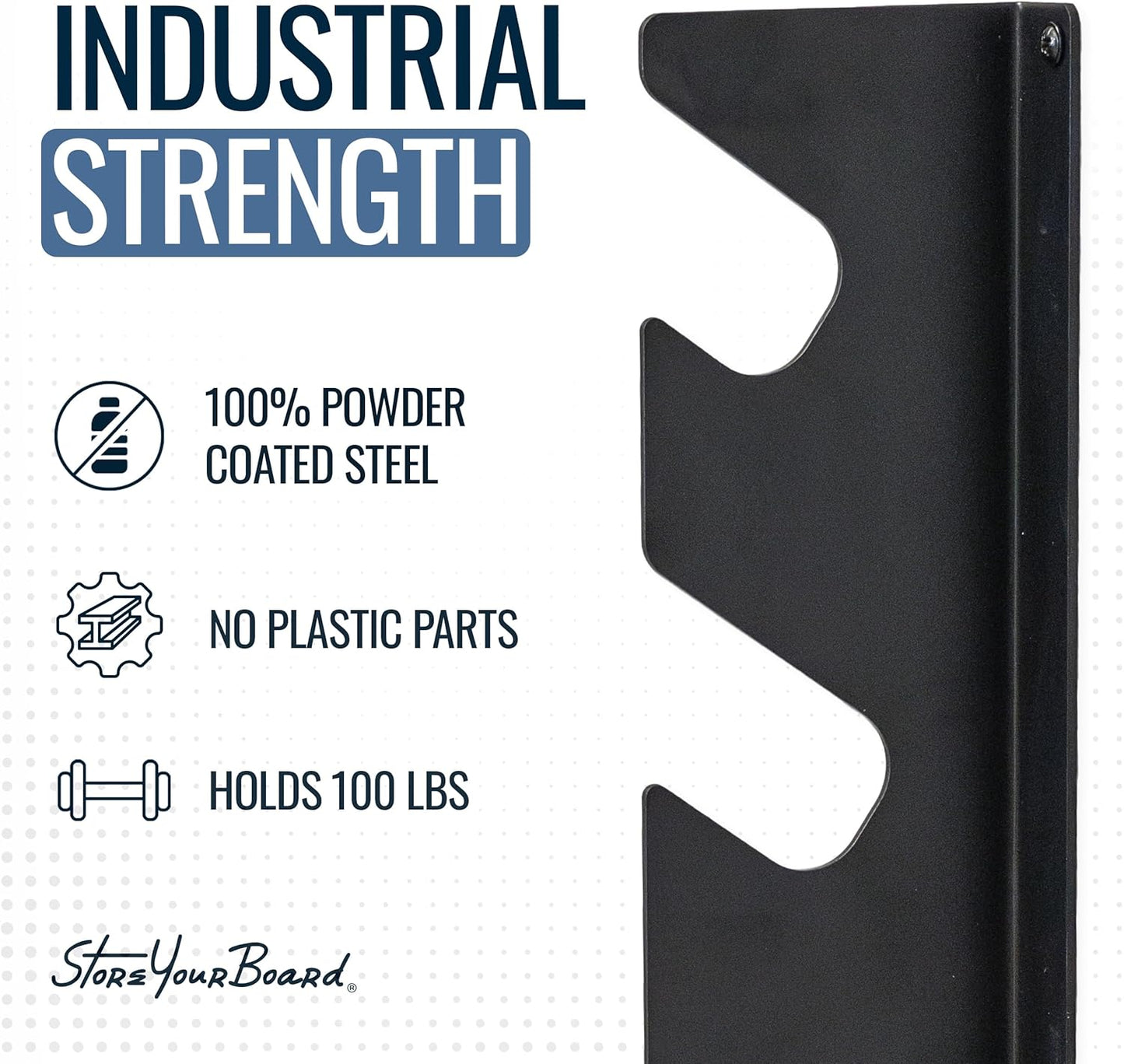 StoreYourBoard Shed Tool Organizer Wall Mount, Garage Organization, Garden Tool Organizer for Shovels and Rakes, Solid Steel Holds 100 lbs