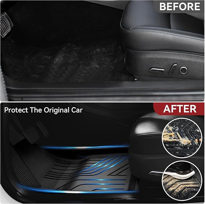 YITAMOTOR Floor Mats Compatible with 2022-2026 Honda Civic / 2023-2025 Acura Integra All Weather Car Liners 1st & 2nd Row Set (Not for Coupe Models), XPE Floor Liners Automotive Accessories, Black