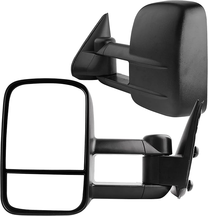 AUTOSAVER88 Manual Telescoping Towing Mirrors Compatible with 1999-2007 Chevy Silverado GMC Sierra 1500 2500 3500 (07 Classic Models ONLY), Side Tow Mirror for 2000-2006 Suburban Tahoe Yukon Truck