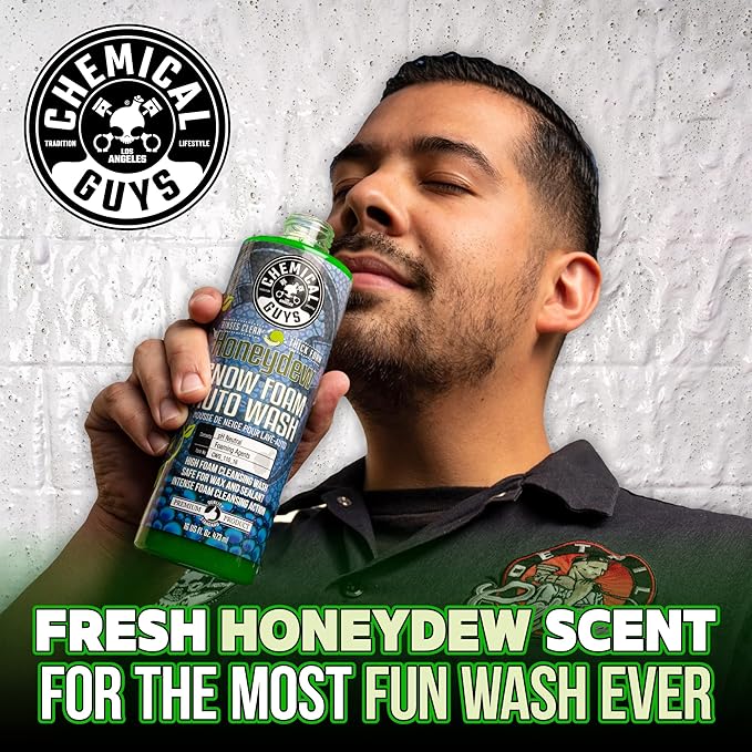 Chemical Guys Honeydew Snow Foam Car Wash Soap - Works with Foam Cannons or Bucket Washes for Cars, Trucks, Motorcycles, RVs, and More, Super Suds, Honeydew Scent - 64 oz (Half Gallon)