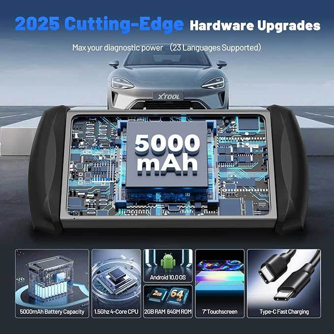 XTOOL IP819 V2.0 Bidirectional Scan Tool, 2025 Upgraded of D7 OBD2 Diagnostic Scanner with Active Test, PMI Function, 39+ Resets, ECU Coding, FCA AutoAuth, All Systems Scanner for Cars, 3-Year Update