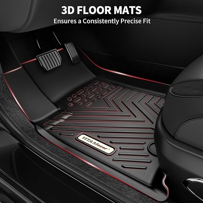 YITAMOTOR Floor Mats Compatible with F250/F350/F450/F550, Custom Fit for 2017-2025 2026 Ford F-250/F-350 SuperCrew Cab, 1st & 2nd Row All Weather Protection