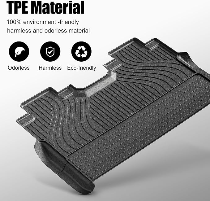 Floor Mats for Cars, Car Mats Full Set for 2015-2025 Ford F-150/F150 Super Crew (Includes 22-25 Lightning Models), All Weather TPE Floor Liners for 1st & 2nd Row Automotive Floor Mats- Black