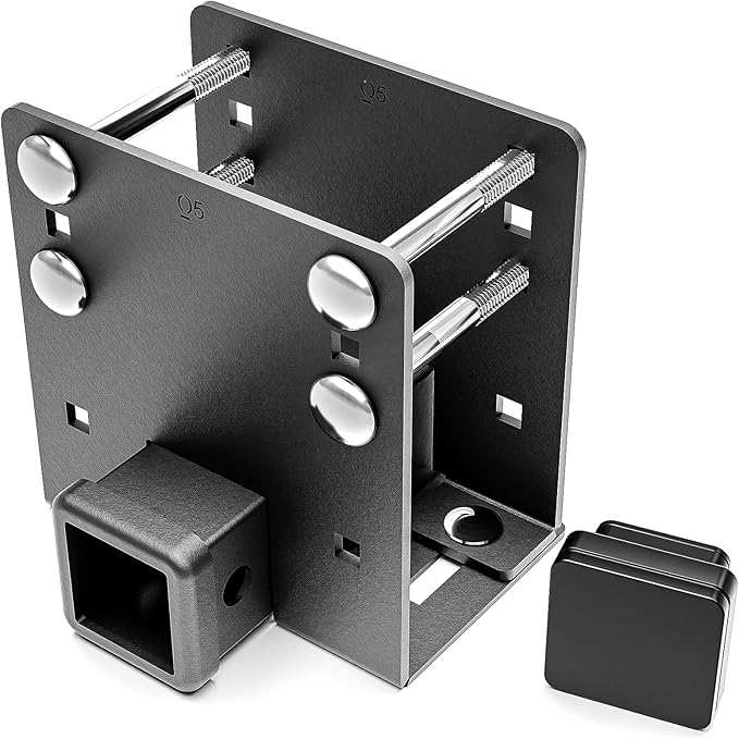 RV Bumper 2" Trailer Hitch Receiver Fits 2 inch to 4 inch Rear Bumper Beams, 3500 LBS Capacity Upgrade Tow Towing Hitch Adapter Openning for Cargo Carrier Bike Racks Ball Mounts RV Tire Carrier