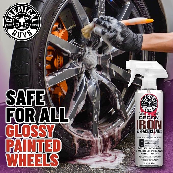 Chemical Guys Decon Pro Iron Remover and Wheel Cleaner – Professional Strength Fallout Remover for Wheels, Brakes, Calipers, Tires and Exterior – Dissolves Brake Dust and Dirt, 16 oz
