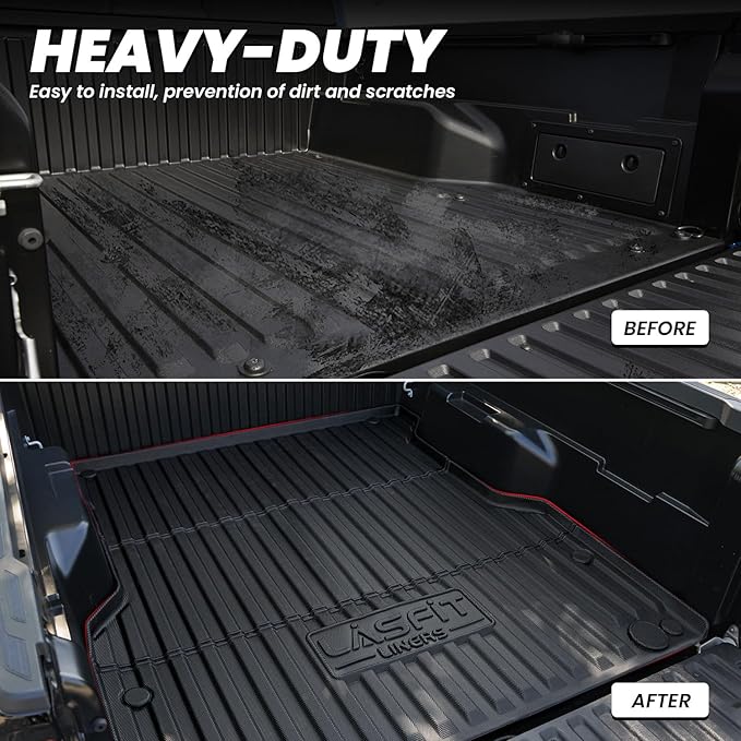 LASFIT Bed Mat for Toyota 2024-2026 Tacoma (6ft,6'Bed) Truck Bed, All Weather 6ft Car Bed Liner for Toyota Tacoma 2025 2026 2026 Accessories, TPE Trunk Mat&Cargo Liner (Not Fit Drop-in Liners)