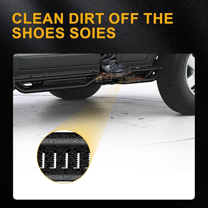 Running Boards Side Steps Compatible with Toyota FJ Cruiser 2007-2014 6.1 Inches Wide, 2 Stairs Design Side Rails Step Nerf Bars Fit for FJ Cruiser, Heavy Duty Slip Proof, Textured Black