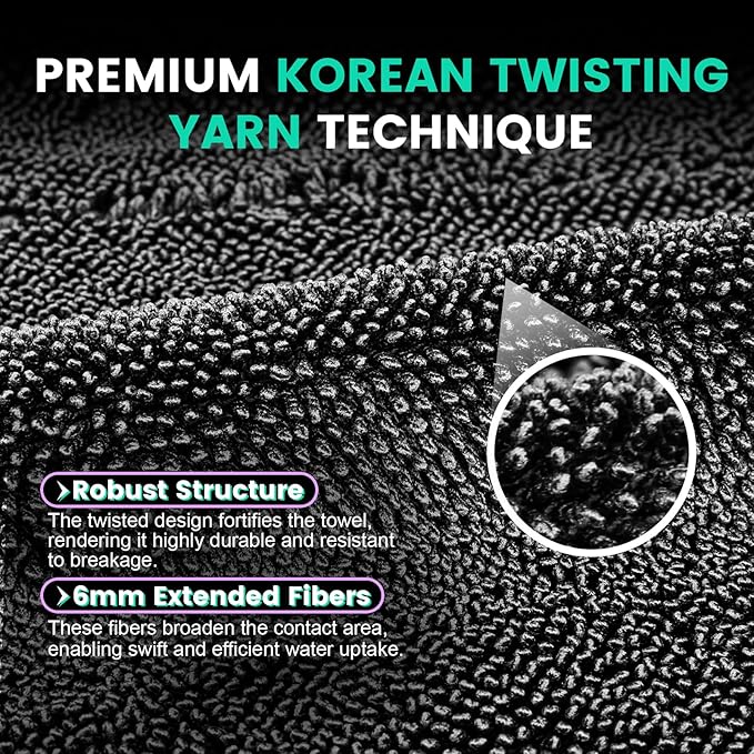 2 Pack Double-Sided Car Care Extra-Large, Ultra-Absorbant Microfiber Drying Towel for Cars and Trucks, Super Absorbent Car Drying Towel, 1300GSM, 35" x 24"