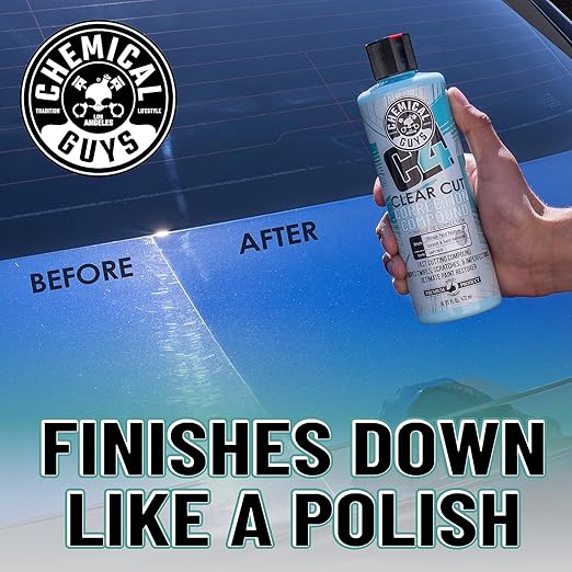 Chemical Guys C4 Clear Cut Correction Compound - Professional Paint Correction Polish for Cars, Trucks, SUVs, and RVs - Removes Scratches, Swirls, and Holograms for a Smooth, Glossy Finish, 16 fl oz