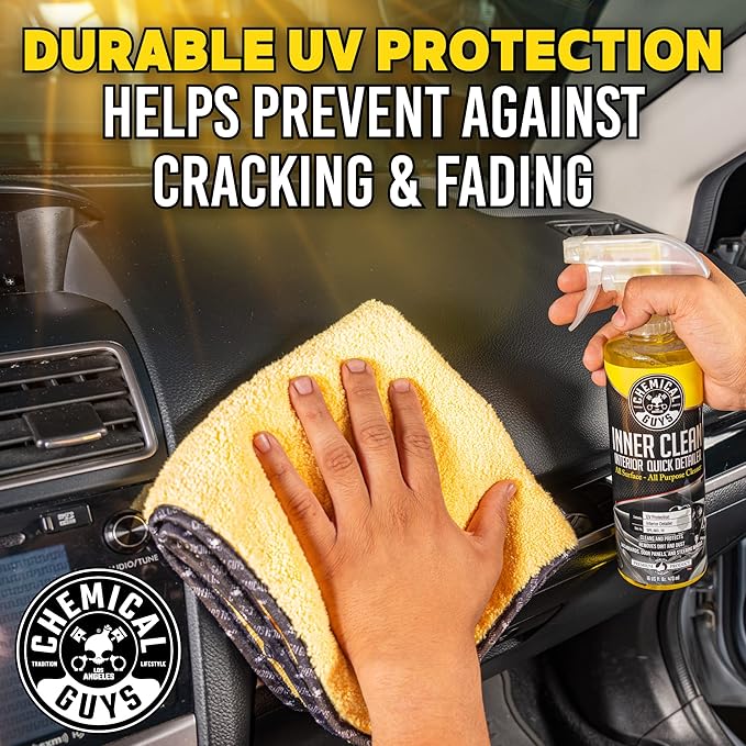 Chemical Guys InnerClean Interior Detailer with Pineapple Scent – Cleaner and Protectant for Dashboards, Doors, Seats and Surfaces – Non Greasy Formula for Cars, Trucks, SUVs, RVs and Home, 16 oz