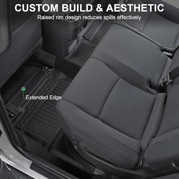 Floor Mats Fit for Toyota Tacoma 2026 2025 2024 Double Cab (Not fit Hybrid), TPE All Weather Protection Floor Liners Including Front & Rear Row & Door Sill Guards for Tacoma Car Mat Accessories