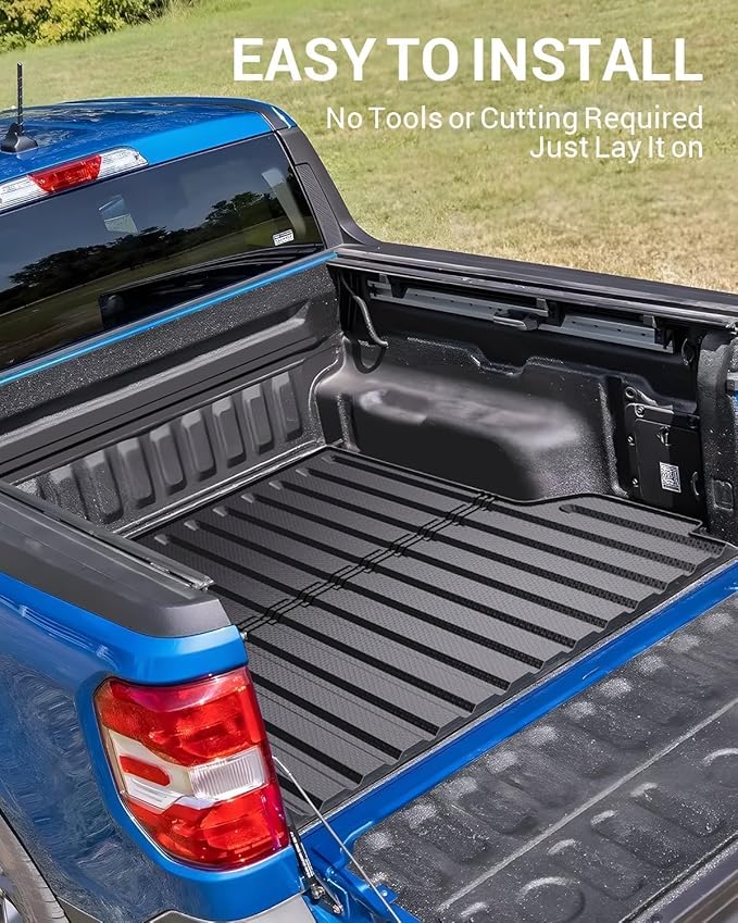 Ecarzo Truck Bed Mat Compatible with 2025 2024 2023 2022 Ford Maverick Accessories 4.5FT, All-Weather Protection TPE Cargo Liner with Heavy Duty Non-Slip Surface, Durable Pickup Car Bed Cargo Mat