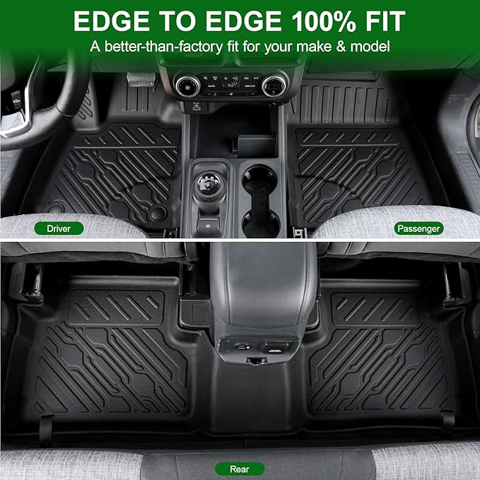 Floor Mats for 2022-2026 Ford Maverick (Only Gasoline Models), TPE All Weather Protection Interior Car Floor Liners Door Sill Guards for 2025 Maverick Gasoline Accessories