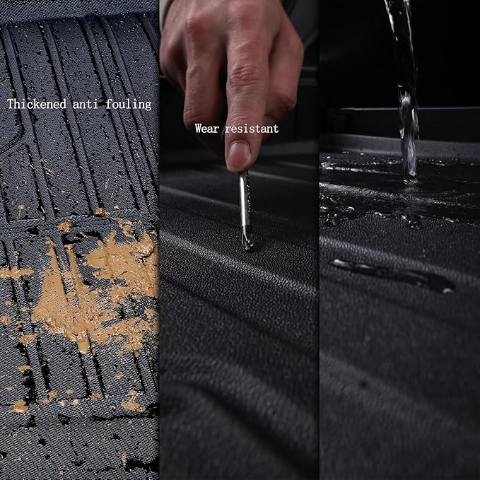 Floor Mat for 2025 Nissan Armada Only Suit for 7 Seats, TPE All Weather Protection Floor Liners & Cargo Liners Velcro Covering The Backrest (for 2025 Nissan Armada-7)