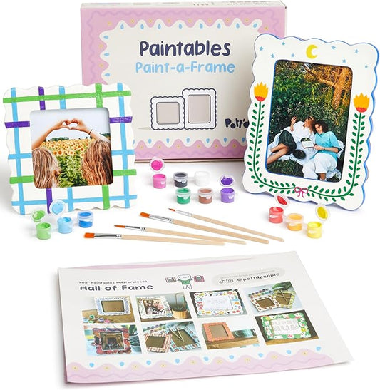 Pott’d Paint-a-Frame Pottery Painting Kit - Personalised Photo Frame DIY Craft Set - Includes, Photo Frames, Paints, and Step-by-Step Guide