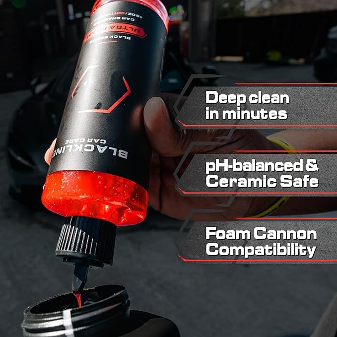 Blackline Automotive Extreme Foaming Car Shampoo - Extreme Ultra Foam Perfect for Ceramic Coatings - Compatible with Foam Cannon for Pressure Washer (16 Fl Oz, Cotton Candy)