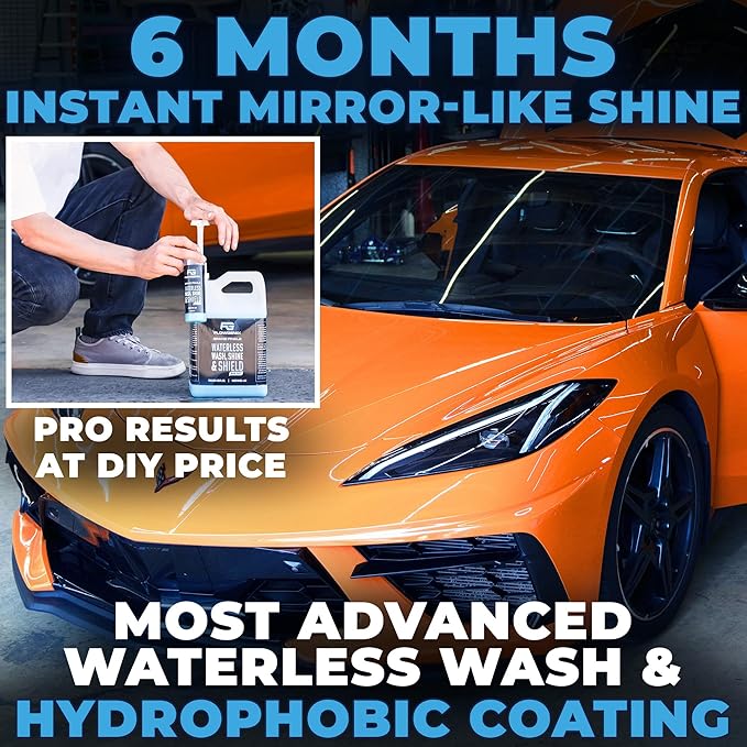 Flowgenix™ Waterless Car Wash Spray - Grand Finale - Motorcycle Cleaner & Car Wax Spray Polish (1 Gal or 128 oz) - Ceramic Coating - Quick Detailer Spray to Make Your Vehicle Shine