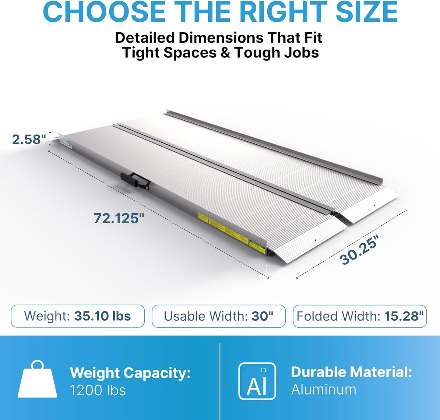 EZ-ACCESS TRAVERSE Singlefold Portable Loading Ramp, 6'