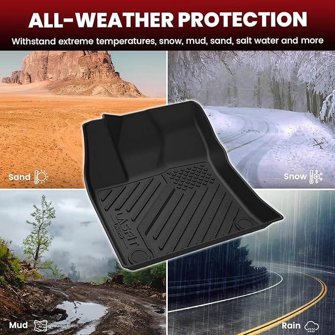 LASFIT Floor Mats for Toyota Prius 2016-2022 & Prius Prime 2017-2022, All Weather TPE Custom Fit Easy Clean Durable No-Curling Floor Liners for Prius 2016 2017 2018 2019 2020 2021 2022 Car Mats