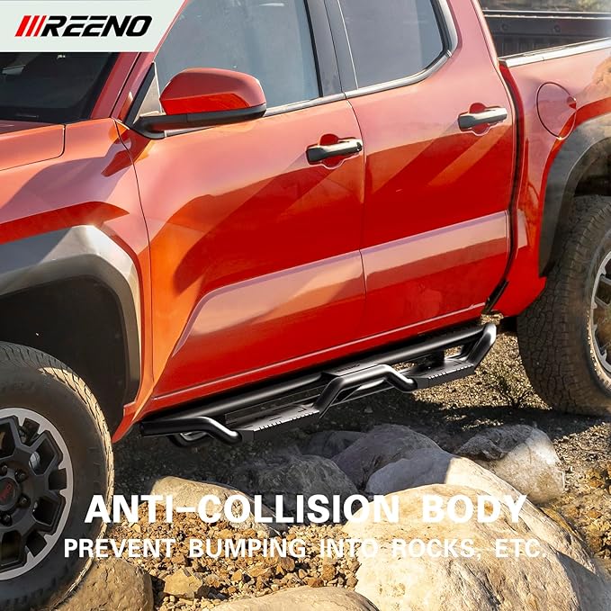 Heavy Duty Metal Running Boards Compatible with 2024+ Toyota Tacoma Double Cab with 4 Full Size Doors(4th Generation),Three Tube Side Steps 6.7'' Nerf Bars