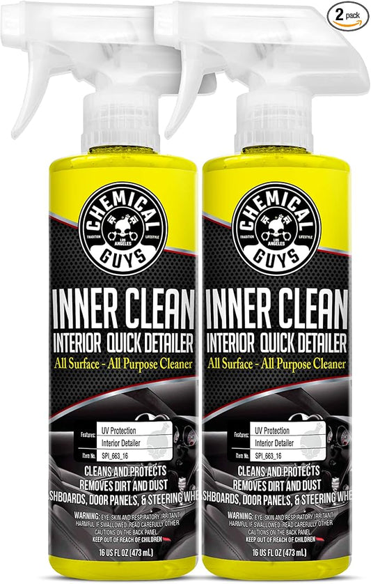 Chemical Guys SPI_663_1602 InnerClean Interior Quick Detailer and Protectant (16 oz) , yellow (2 Pack)