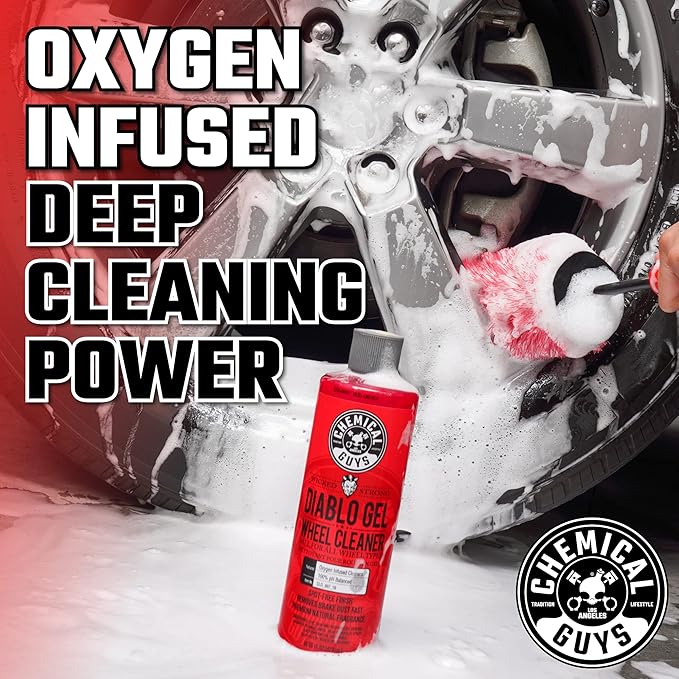 Chemical Guys CLD_997 Diablo Gel Oxygen Infused Foam Wheel And Rim Cleaner, Concentrated (Safe on All Wheel & Rim Finishes), for Cars, Trucks, SUVs, Motorcycles, RVs & More 128 fl oz (1 Gallon)