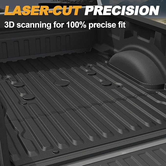 Bed Mat for Ford F250 F350 F450 Super Duty 2017-2026, All Weather Truck Bed Liner for 2026 2025 Ford F-250 F-350 F-450 Accessories, 6.8FT 81.9'' TPE Heavy Duty Cargo Liner Truck Mat