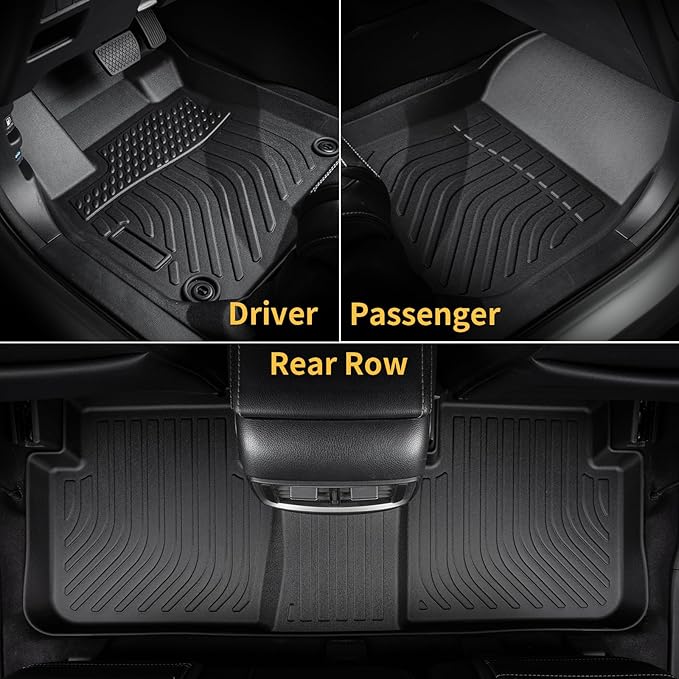 Floor Mats & Cargo Liner for Ford Bronco Sport 2021-2025, All Weather Automotive TPE Floor Liners Set Waterproof Accessories Black