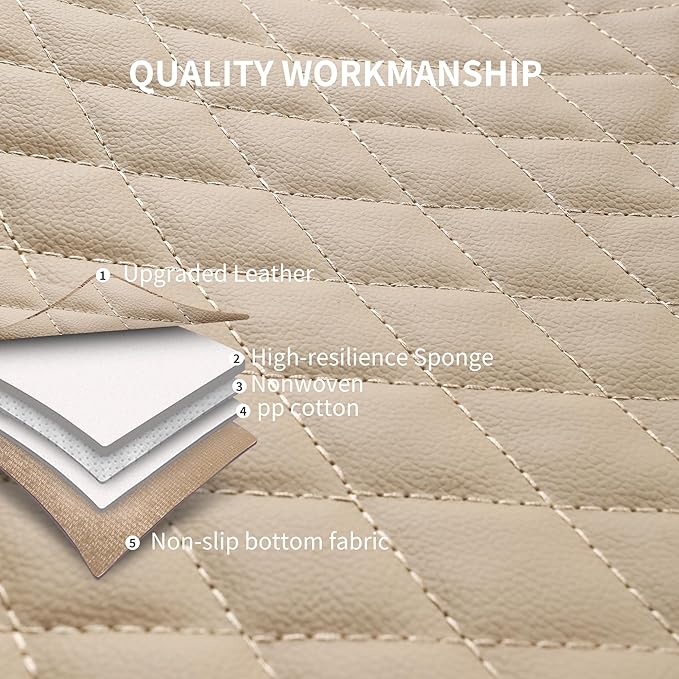 Seat Covers for Cars,Breathable and Waterproof Car Seat Covers,Premium Automotive Airbag Compatible Universal Fit for Cars Sedans SUVs Vans and Trucks(Full Seat,Beige,N1)