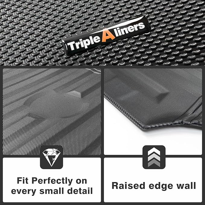 TripleAliners Truck Bed Mat Compatible with 1999-2016 Ford Super Duty F250/F350/F450 Accessories 6.8FT Vehicle Perfectly Flush All Weather Protection TPE Heavy Duty Pickup Bed Liner Cargo Mat