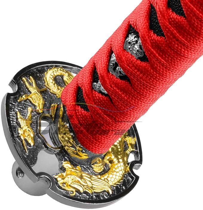 EZAUTO WRAP 26cm Red Black Shift Knob Samurai Sword Alloy Katana with Adapter Universal