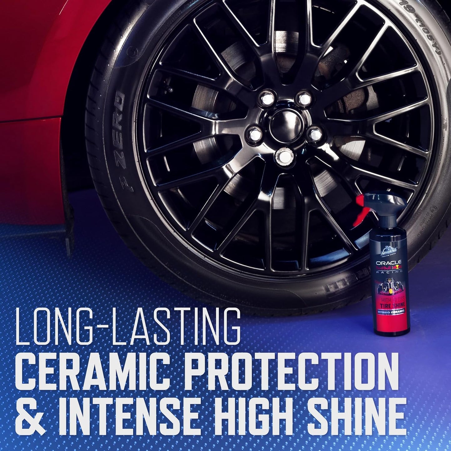 Armor All Podium Series Hybrid Ceramic High Gloss Tire Shine Spray, 16 fl oz, Long-Lasting Car Tire Shine Developed in Collaboration With Oracle Red Bull Racing